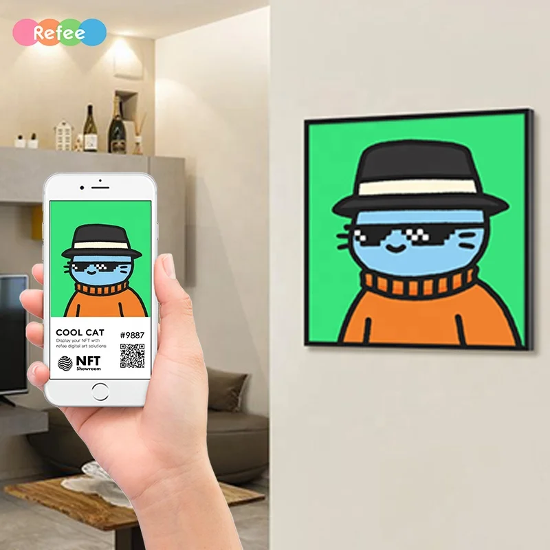 Супер Холст 2K 4K жетон бумажник художественный экран 22 дюйма квадратный ЖК Цифровые фоторамки NFT