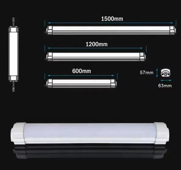 Smart Motion Sensor On Dim Off Decrease Gradually Turn off Completely IP65 LED Tri-Proof Linear Fitting for Parking lot Garage