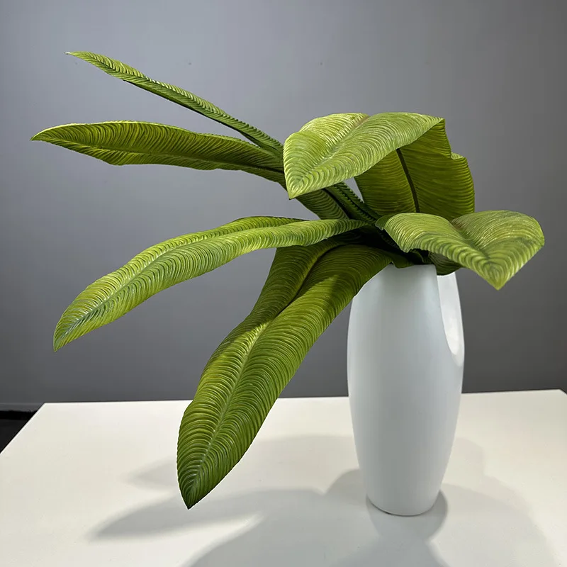 EG-J142 Hot Sale Banana Leaf Artificial Green Leaves Latex Green Banana Palm For Indoor Decor