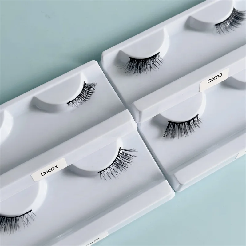 Sunland  Best 6 pais Silk Eyelashes Private Label Faux Mink Eyelash 5D Lashes Eye Lash manufacture  half  faux mink eyelashes