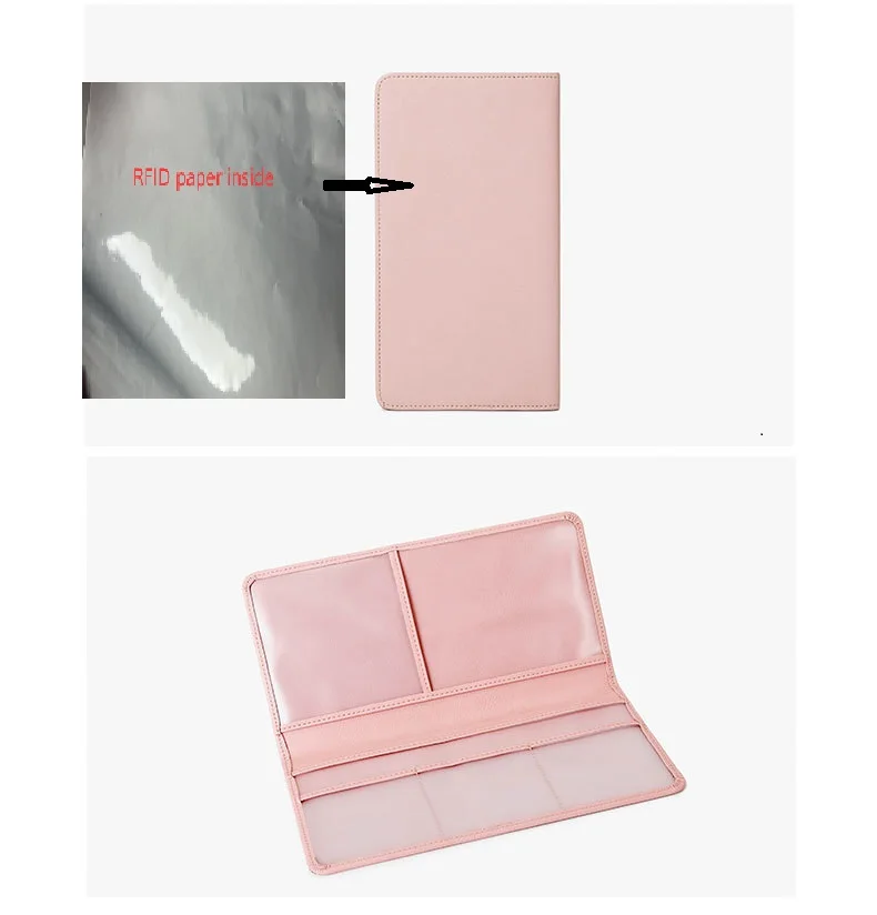 RFID Anti-Theft Multifunctional Waterproof Handheld Document Bag Long Travel Passport Jacket Wallet Swipe Card Certificate