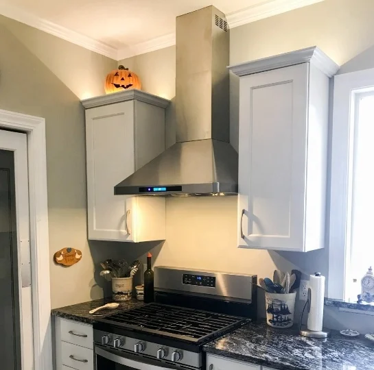 High quality custom elegant kitchen chimney cooker hotte gamme wall mounted 30inch pyramid range hood