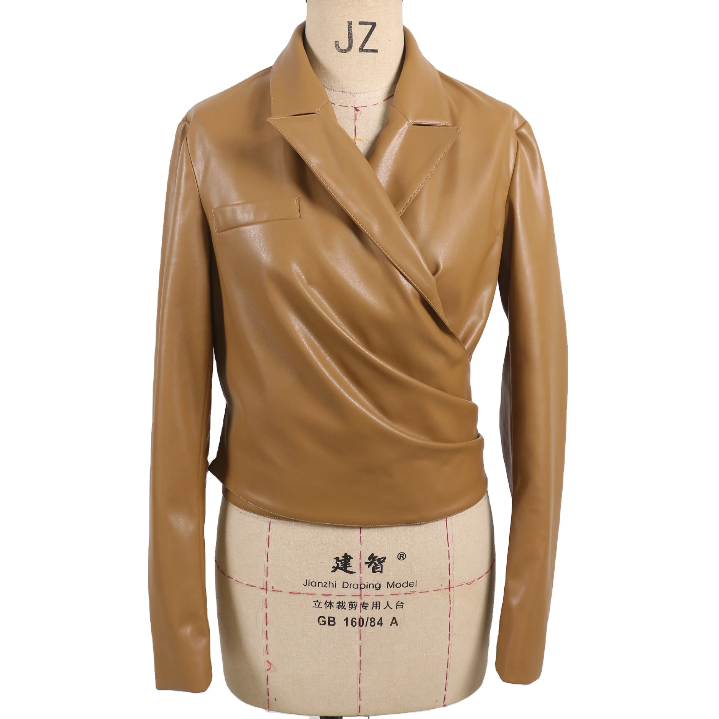 Wholesale Customized Good Quality Sexy Premium Leather Black Jacket