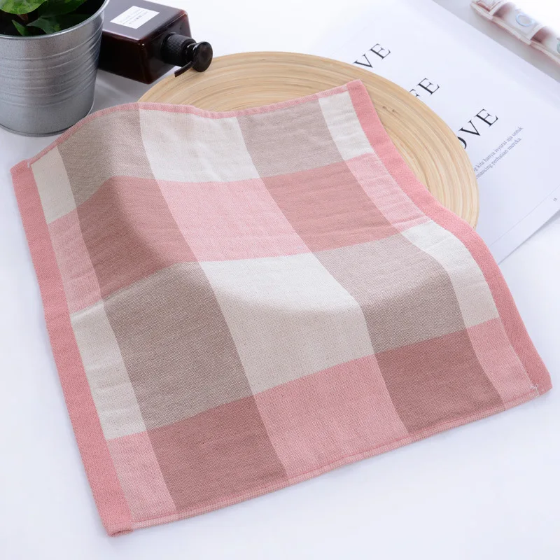 New arrival One side terry towel one side gauze towel plaid hair towel  absorbent