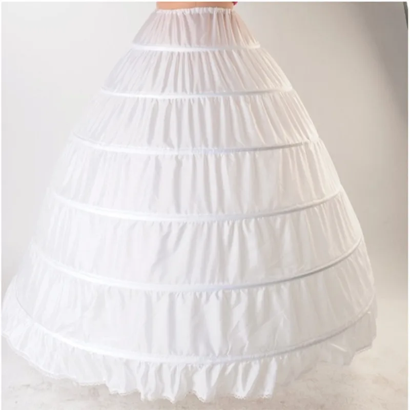 6 Hook Royal White Petticoat Palace Dance Vintage Marie Antoinette Party Dress For Girl Women Wedding Gown Petticoat ecoparty
