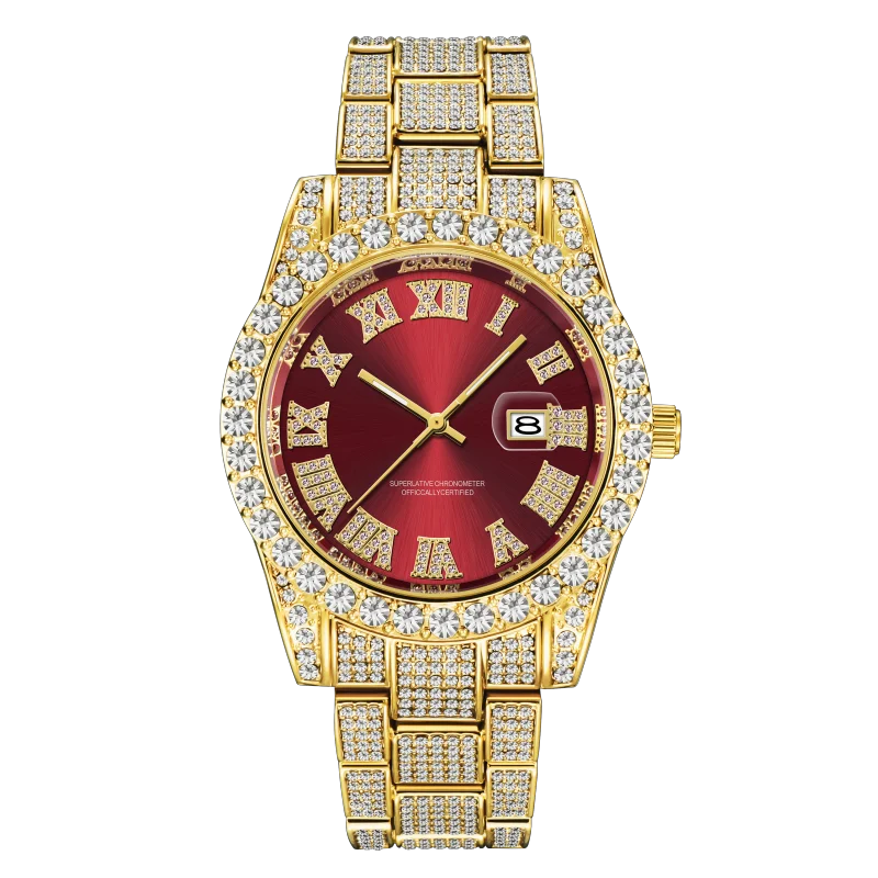 Высокое качество оптовая продажа мужские кварты наручные часы из сплава розового золота большие модные яркие