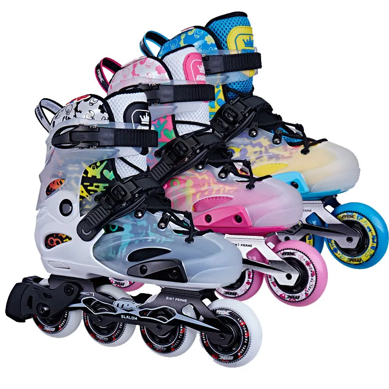 High quality aggressive four wheel inline children roller skate shoes