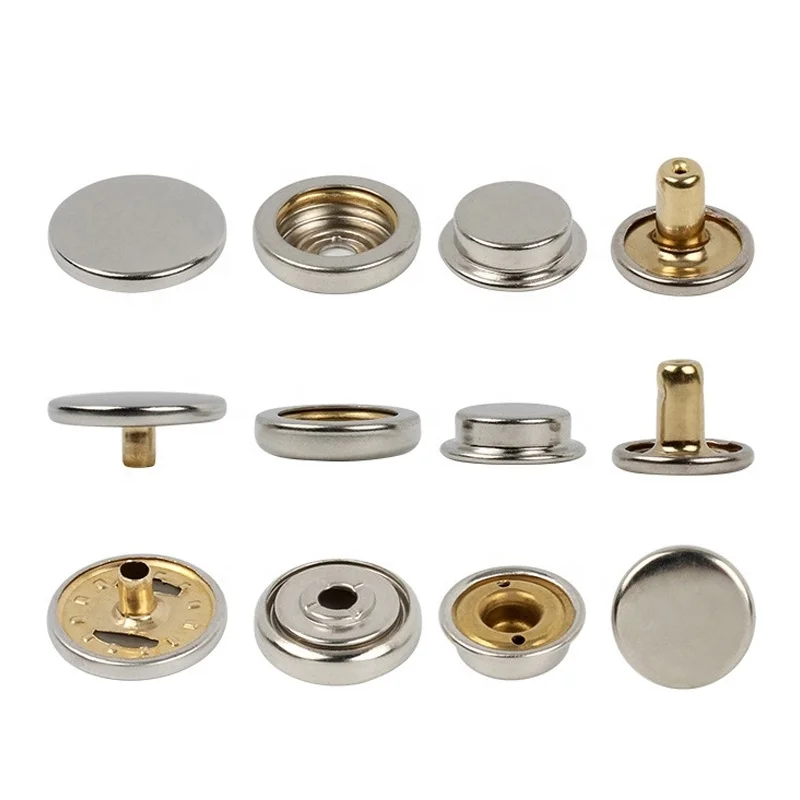 Factory custom matarial spring brass snap button for clothing