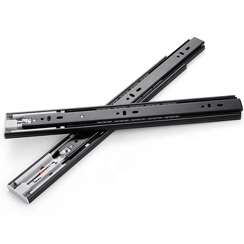 45mm Width Full Extension Push to Open Drawer Slide Rail Touch Open Side Mount Drawer Telescopic Channels Jieyang Factory OEM