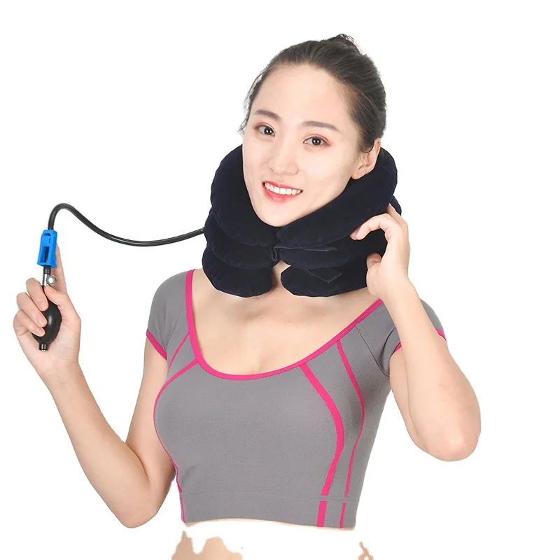 Full flannel inflatable air neck traction /Soft Air-pressure Neck Traction cervical collar/cervical traction device