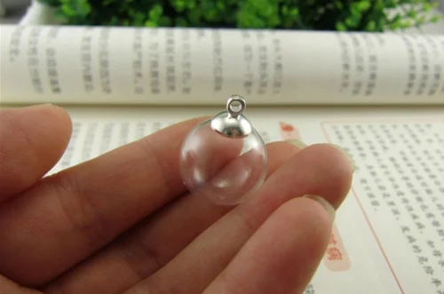 6mm-25mm Mini Empty Glass Ball Bottles Pendant Charms Vials Wish Bottle Clear Globe Bubble Crystal Orbs  Free hats