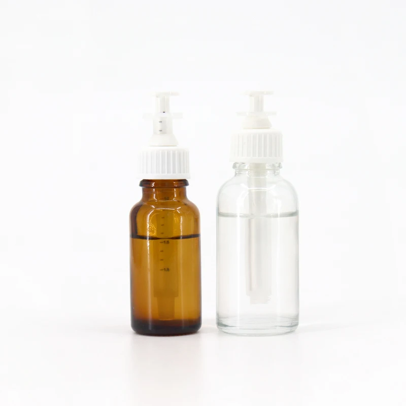 Empty Reusable Amber Glass Essential Oil Syringe Bottle 20Ml 30Ml Matte Clear Amber Round Glass Face Liquid Bottle With Syringe