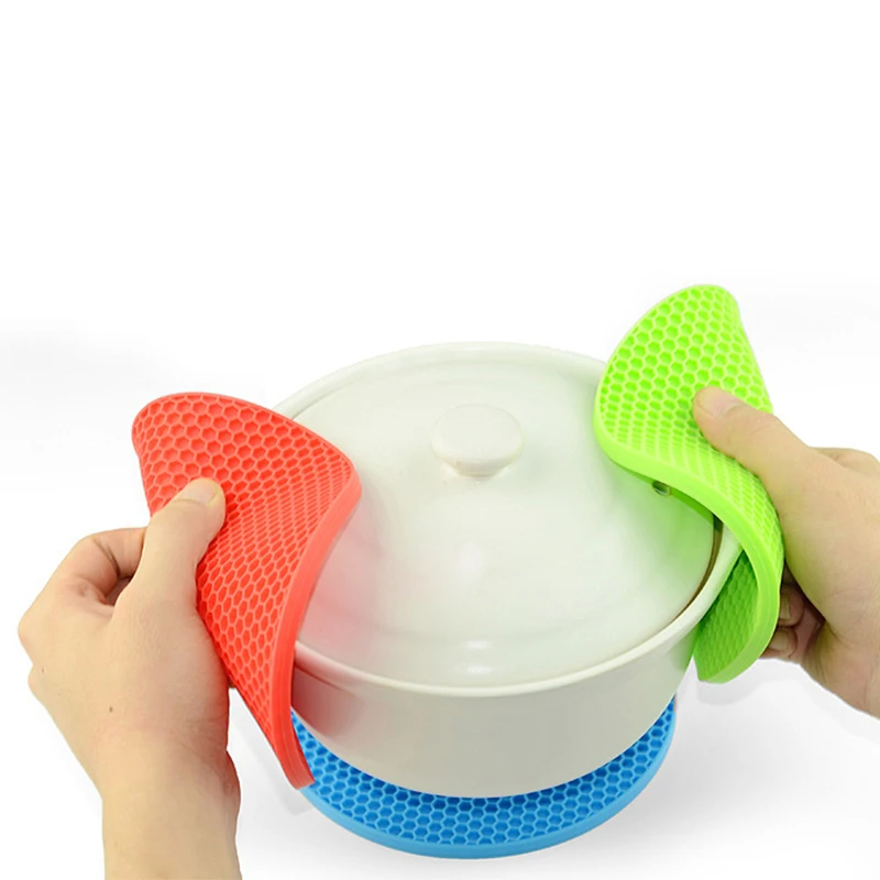 18/22cm Hot Selling Heat Resistant Round Silicone Trivet Mat Silicone Hot Pads for Kitchen Pots and Pans Hot Pan Mat