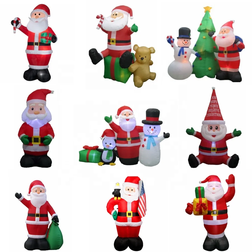 Ourwarm Large 6ft 8ft 5ft 5m 6m Outside Giant Decor tall Custom Inflatable Christmas Decoration with Led Light