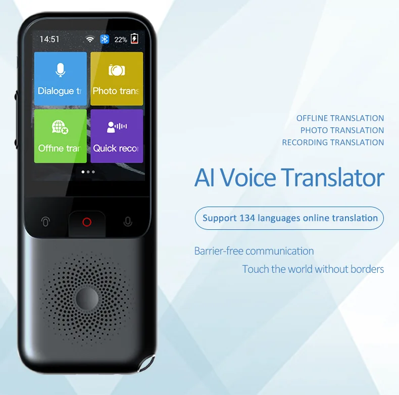 New Arrival AI Intelligence Translator Support Voice/Photo/Recording Translation for Business/Travel/Education