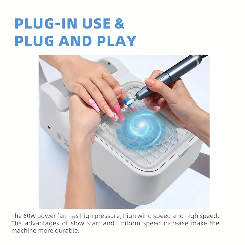 Wholesale Nail Dust Brush Cleaning Collector Professional Nail Dust Extractor Vacuum Cleaner For Nail Salon Manicure Machine