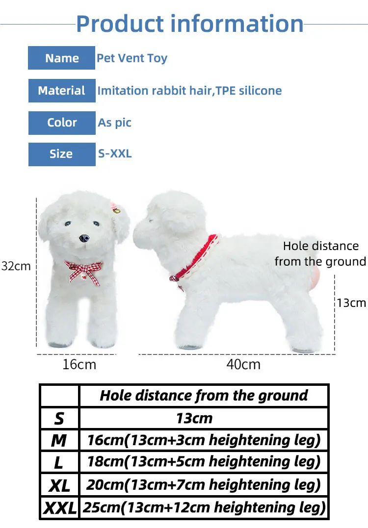 S/M/L/XL/XXL Interactive Sleeping Estrus Sex Partner Plush Stuffed Toys Teddy Chihuahua Play Funny Pet Sex Toys For Dog