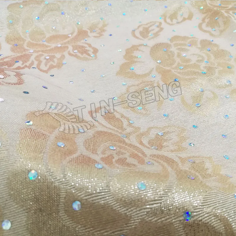 Light Tulip Color Cotton Jacquard Fabric for Curtain