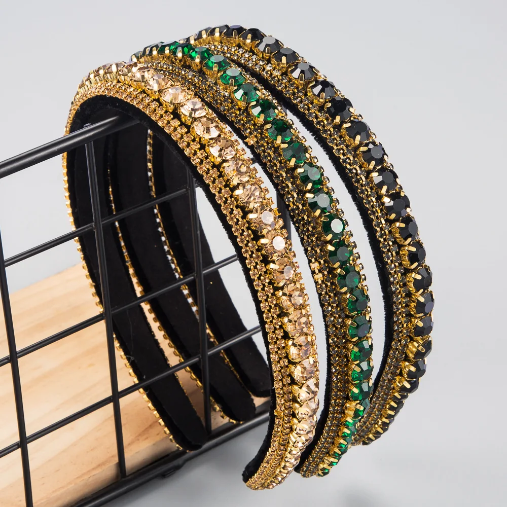 New European And American Fashionable Full Crystal Velvet Headband For Women