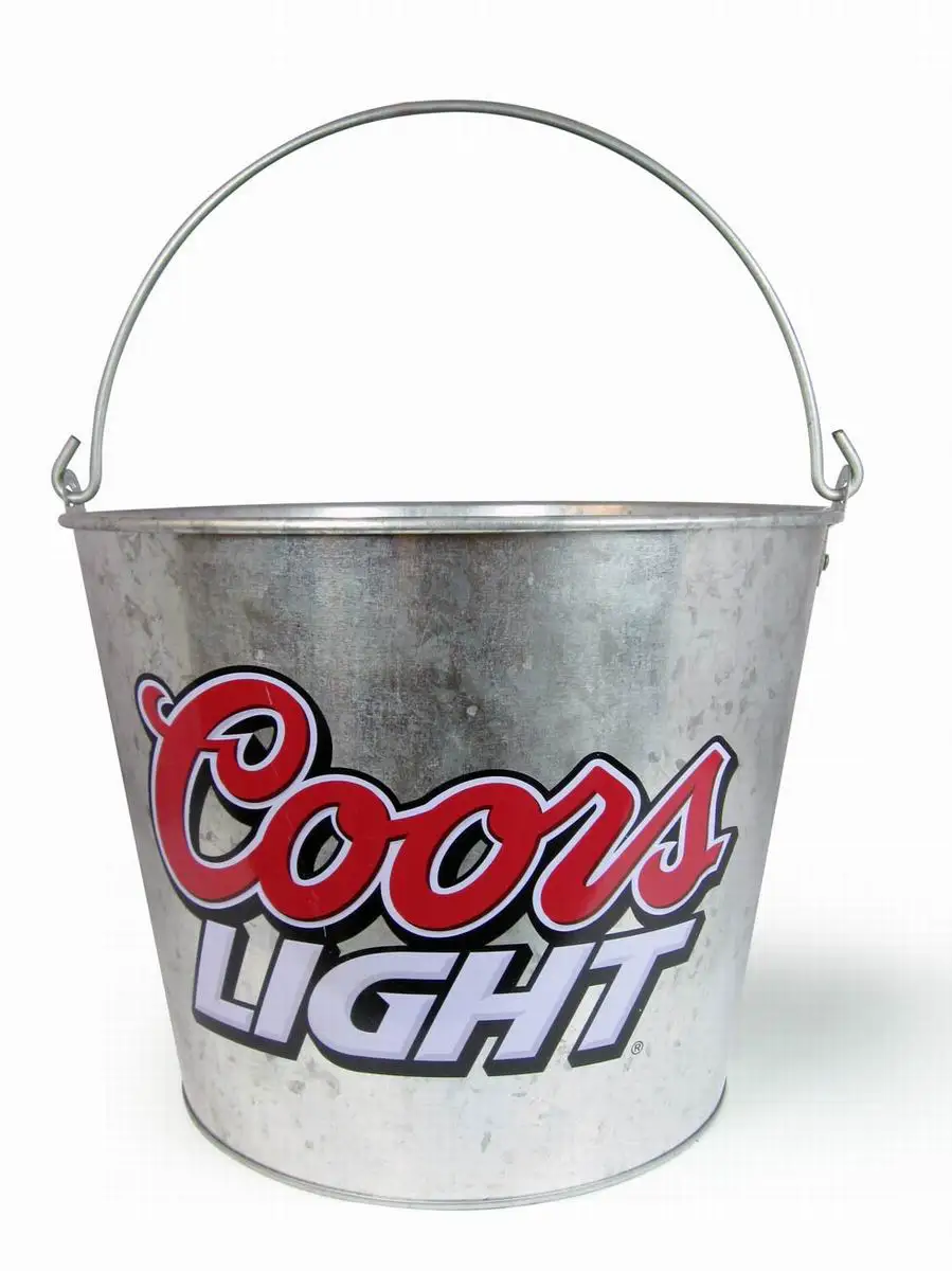 Portable Corona Champagne Ice Cooler Bucket Handle Printed Logo Galvanized Tinplate Material Oval Shape Beer Wine Soft Drinks