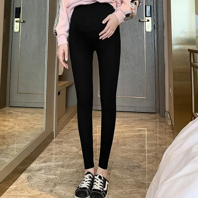 
Cotton Maternity Leggings Comfortable Adjustable Waistband High Waist Belly Care Design Woman Pregnant Pants 