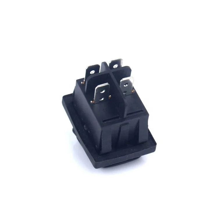 12V Black Housing Logo Big Current High Duty 4 Pin ON OFF Function 2 Position Waterproof Rocker Switch