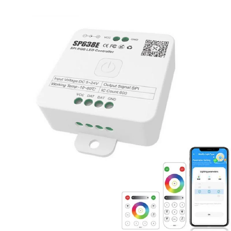DC5-24V SP638E Blue tooth RF Music Addressable RGB Pixel LED Controller