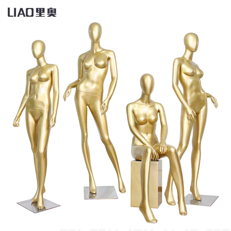 High Quality Golden Underwear Bra  Female Mannequin Women Clothing Window  Fashion Display