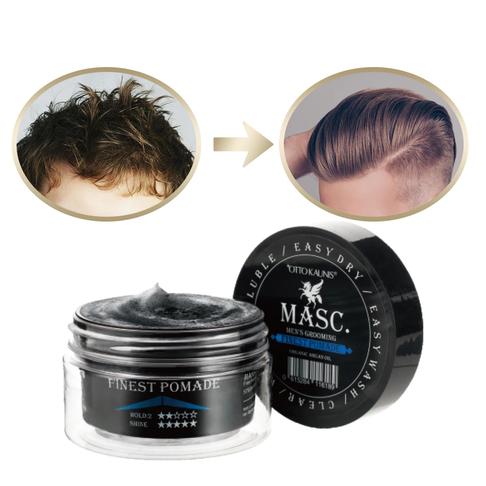 Custom logo private label pomade hair wax strong hold styling pomade for men