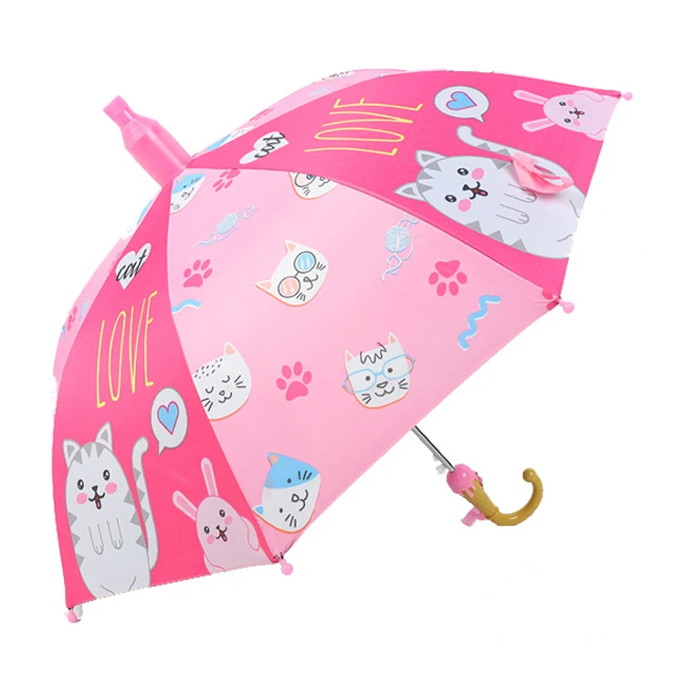 Wholesale cartoon animal designs custom kid umbrella with black uv coated