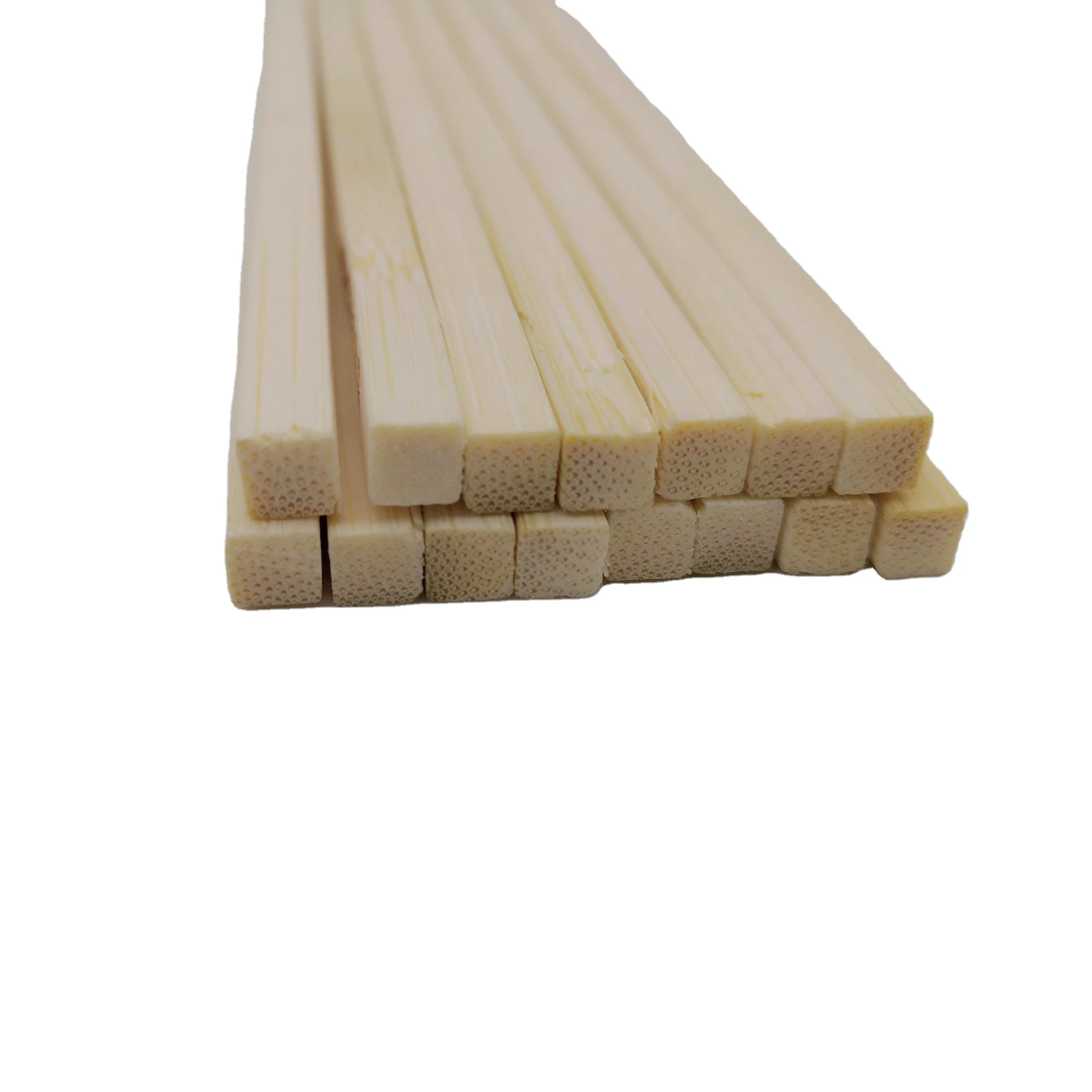 High quality square shape cotton candy bamboo stick with double flat edge