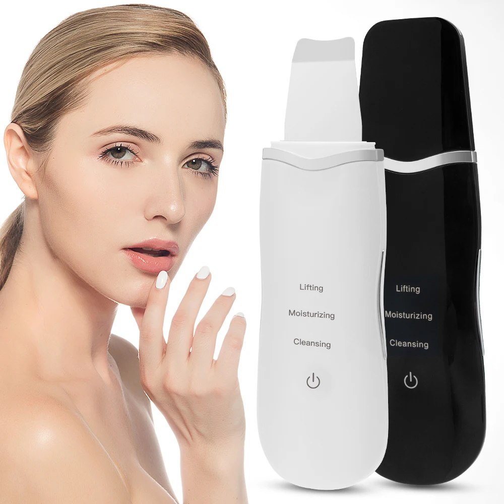 Rechargeable Deep Cleaning Professional Portable Waterproof Skin Whitening Facial Ultrasonic Skin Scrubber Spatula