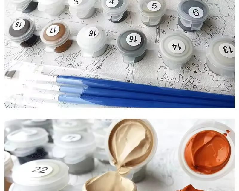 Wholesale custom Diy Colorful Tulip Paint By Numbers Kit handmade Acrylic Oil Painting For adults Home Decor & Gifts