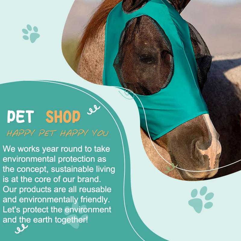 Breathable Horse Care Equipment With Ears Protection Mesh Mule Donkey Horse Fly Mask