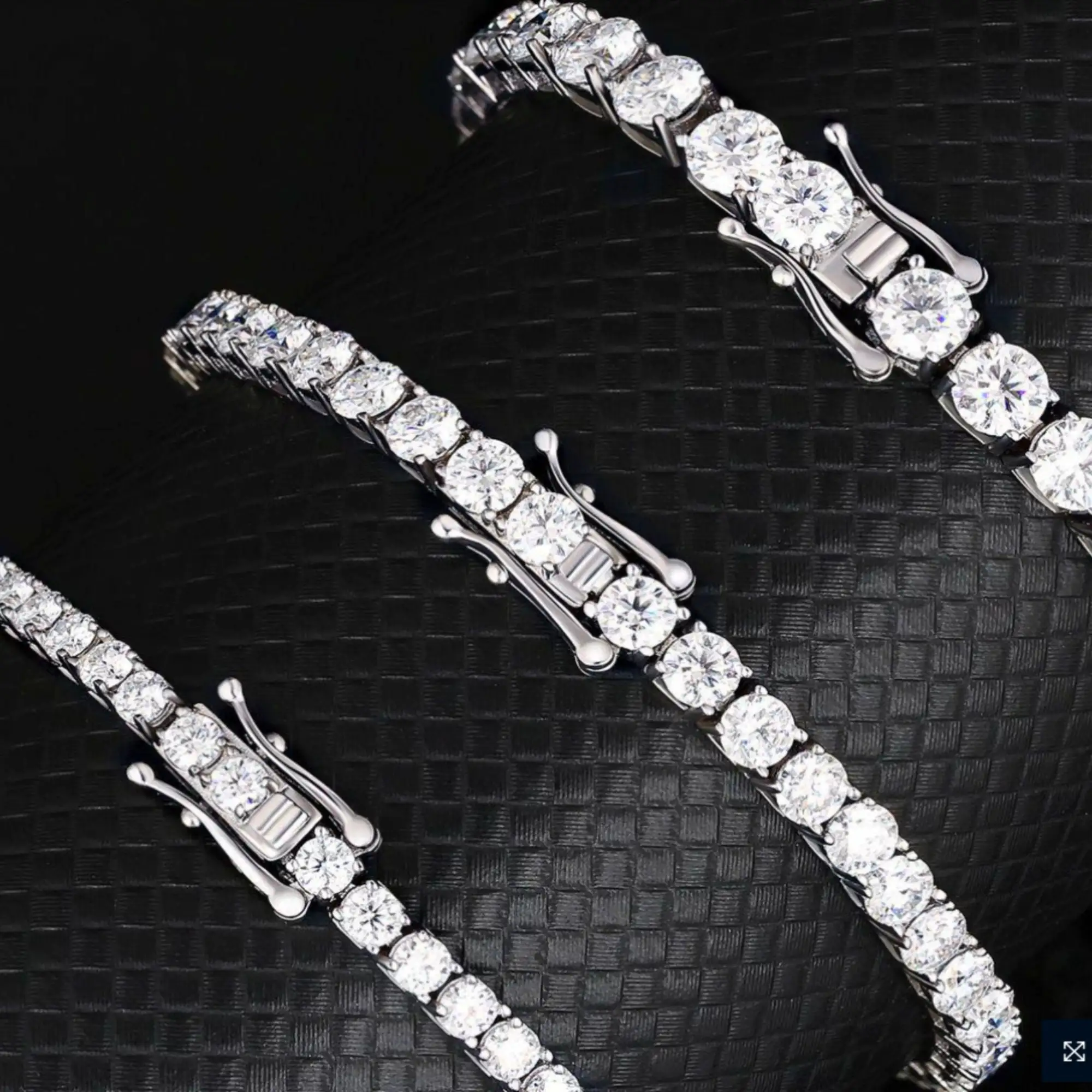 Custom 10k Gold Moissanite Diamond Tennis Bracelet Yellow Gold 3mm Stainless Steel Bangle