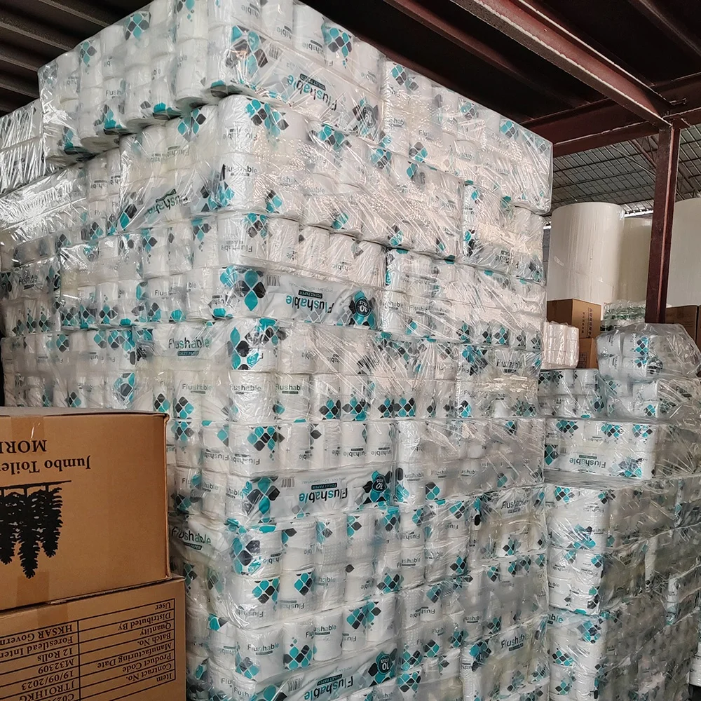 Custom Wholesale 3  ply Toilet Paper Tissue 100g Virgin Pulp Soft Eco Friendly Toilet Tissue Roll for Washing Room