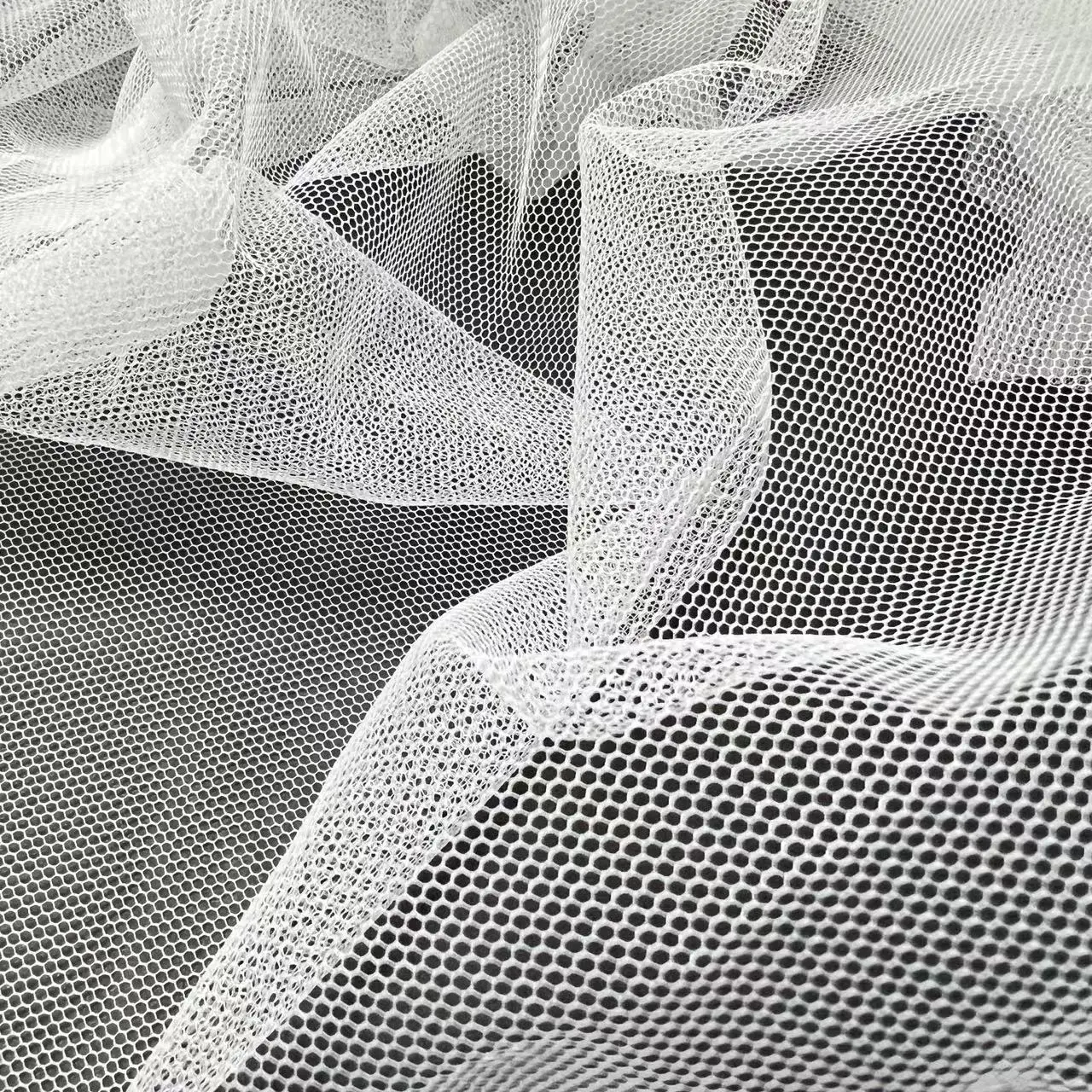 Durable Super light cool white polyester mesh netting fabric