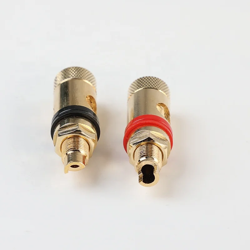 All brass CNC gold plating banana socket jack binding post connector plug in/spiral crimping
