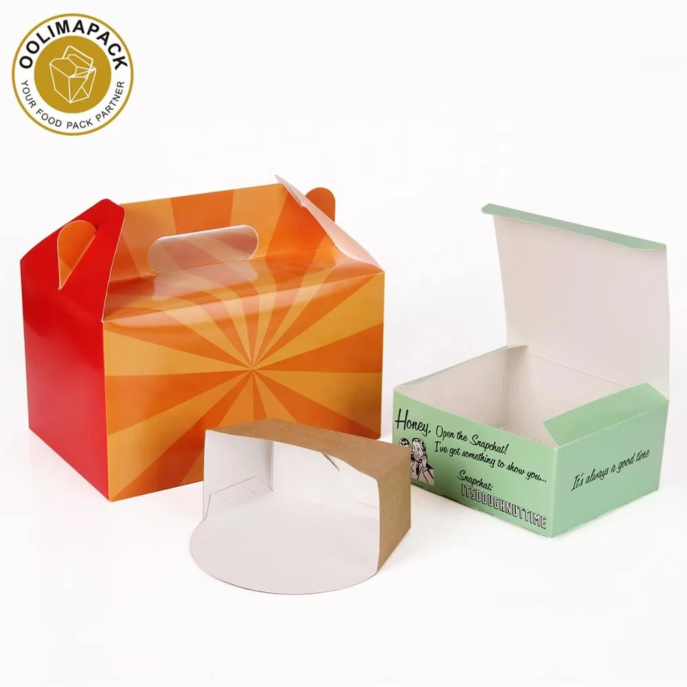 Custom logo size paper donut box take away donut snacks packaging