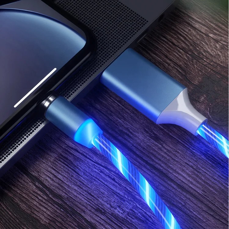  Оптовая продажа магнитный USB-кабель для быстрой зарядки аксессуары телефонов кабель USB Светодиодный светящийся Micro Lighting кабели передачи