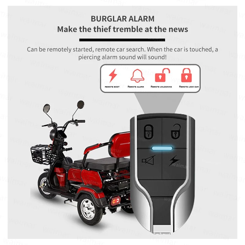 High Quality Passenger Transport Tuk Tuk Bajaji Electric Tricycle 3 Wheels Leisure Travel Tricycle