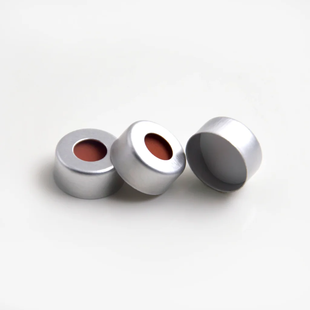 Factory wholesale Price Aluminum crimp top 11mm Caps with PTFE septa for 2ml HPLC GC vial