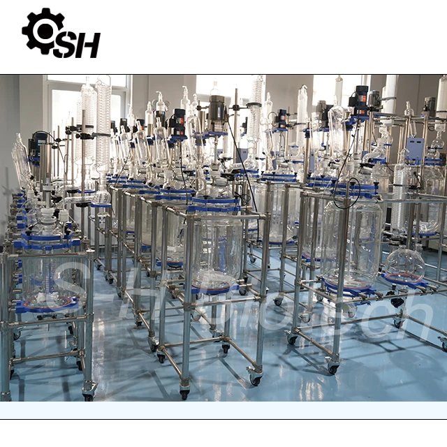 Hot Sale Anti Corrosion Industrial Chemical 50L Jacketed Glass Reactor