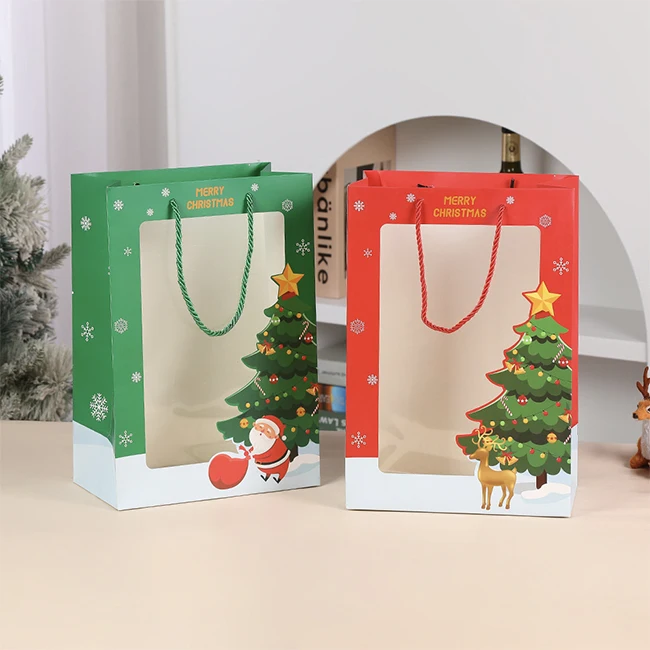 Professional Manufacturer Christmas Gift Custom Wine Bag Paper Shopping Bags