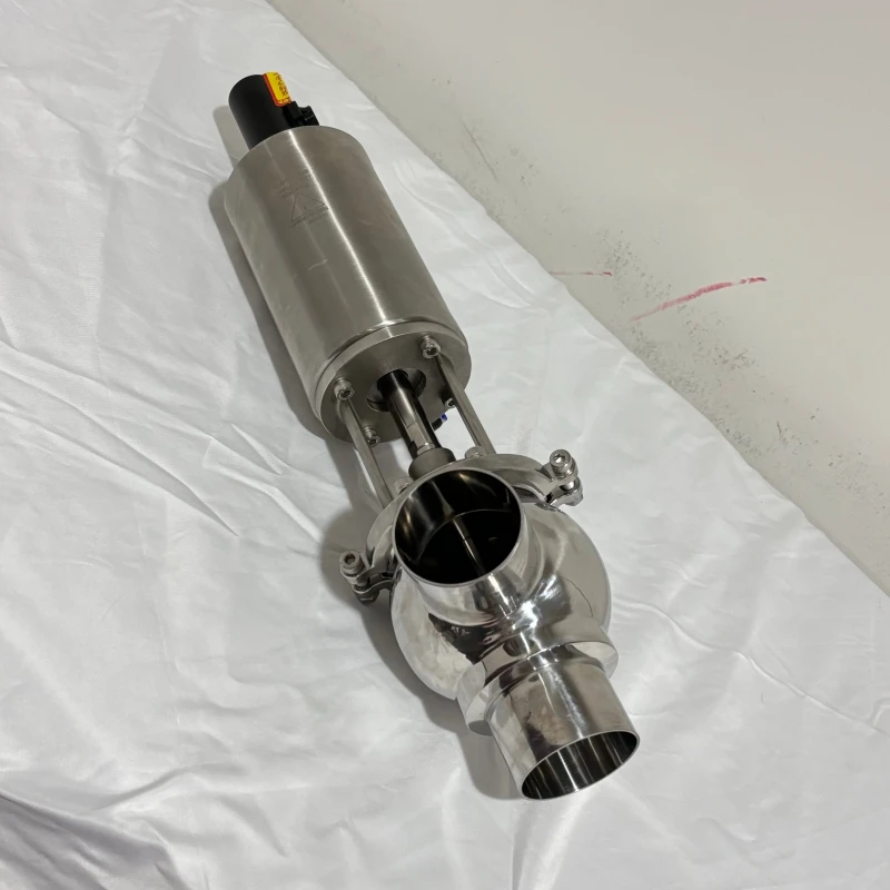 wenzhou factory Sanitary grade welded pneumatic cut-off reversing valve Stainless steel 316L/304 with sensor