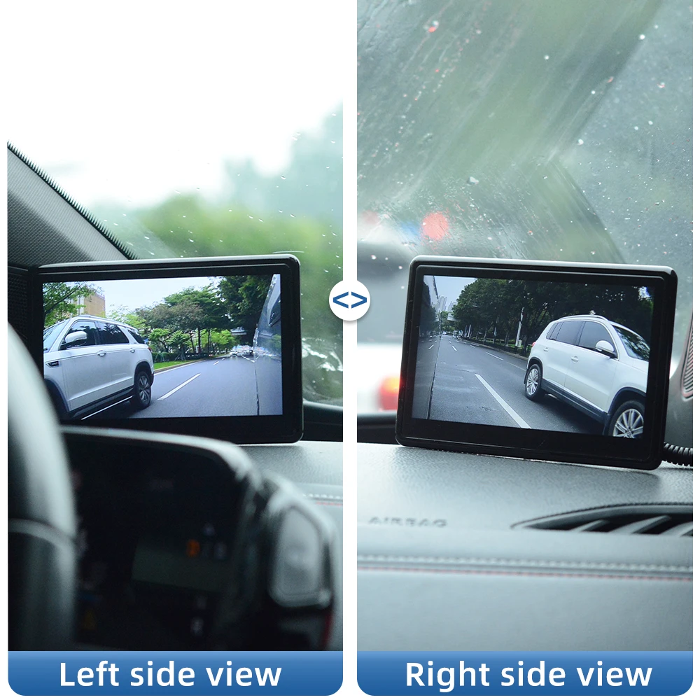 Digital Side View Mirror Camera System Safe Driving Assistance AHD Waterproof Side Mirror Camera Kit Dual Monitors