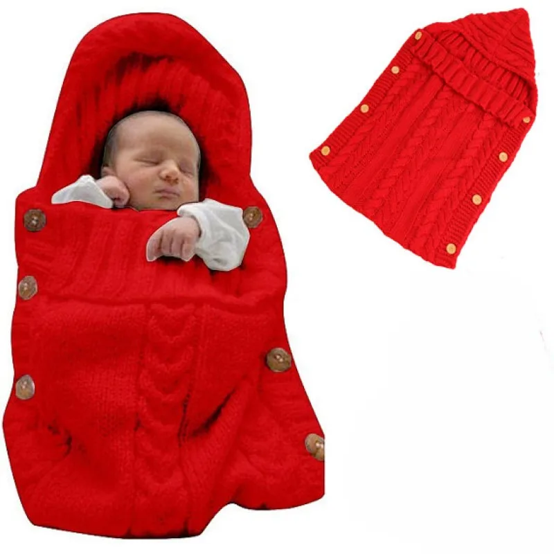 Newborn photography props   baby knitted wool button sleeping bag  photography blanket stroller sleeping bag