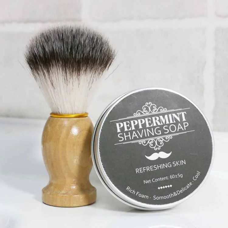 Custom OEM shaving soap natural organic soap bar shave mint shaving cream beard soap for men