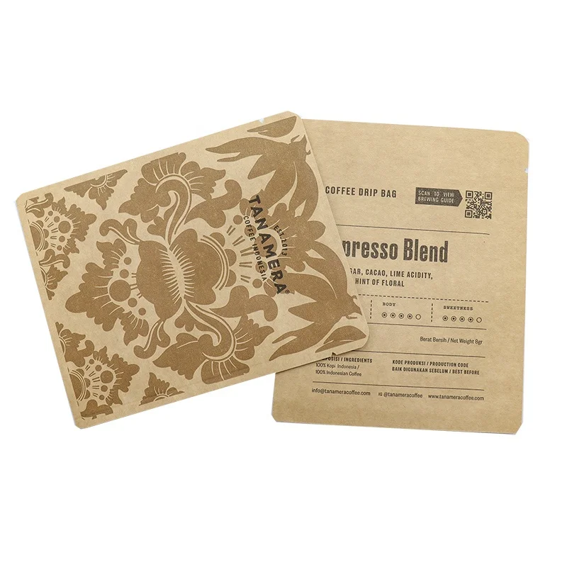 Custom side seal poly bags for food packaging plastic bags with logo coffee bean packaging envelope coffee drip bag packages