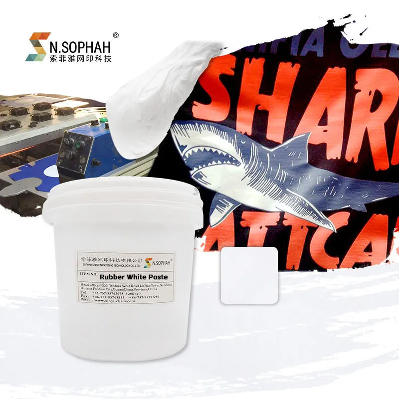 High Stretchable Fabric Garment Printing White Rubber Paste For Screen Printing